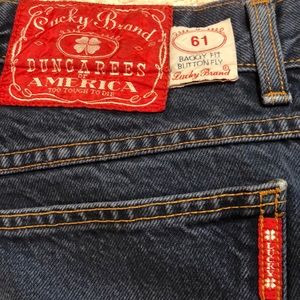 Vintage USA Made Lucky Brand altered 61 Baggy Fit Button Fly 100% Cotton Jeans